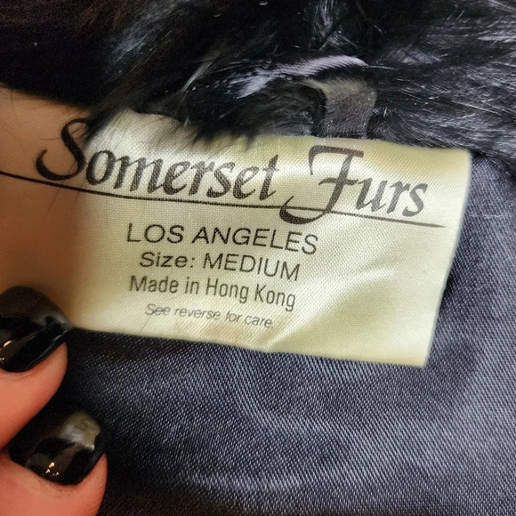 Somerset Furs Rabbit Fur Black Coat Size Medium - Picture 4 of 17